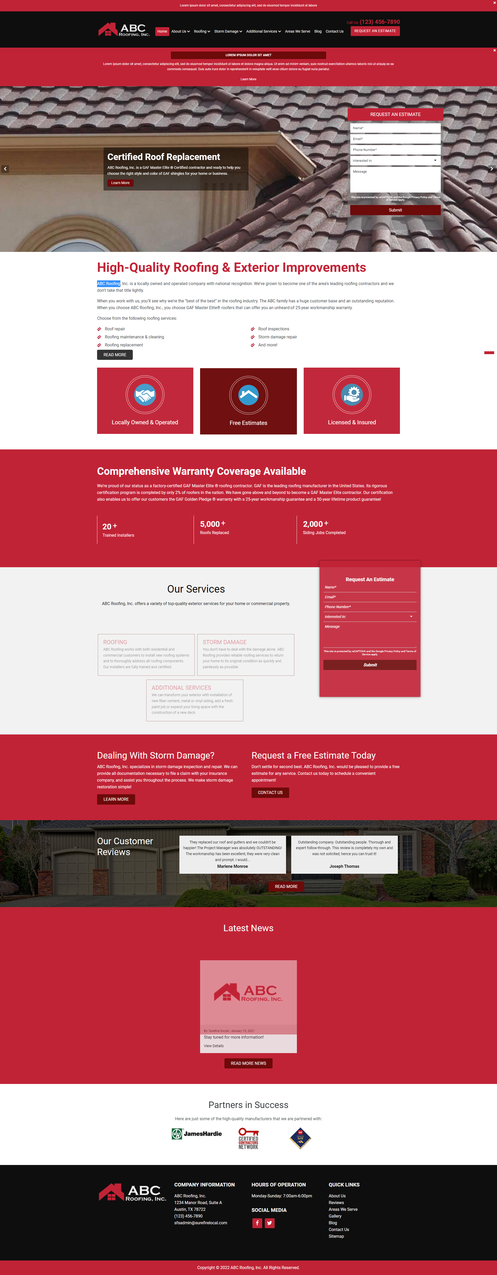 ABC Roofing Inc Homepage